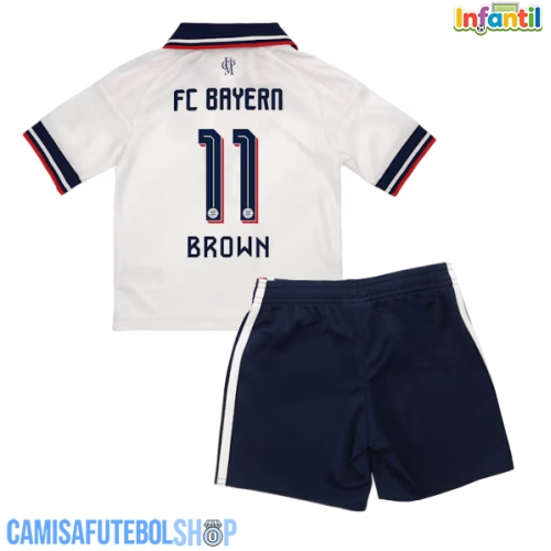 Camisa de time de futebol Bayern Munich Nathaniel Brown #11 Replicas 2º Equipamento Infantil 2026-27 Manga Curta (+ Calças curtas)
